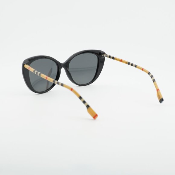 Burberry BE4407 385387 Sunglasses Black/Vintage Cat Eye Frame, Grey Lenses main image 4